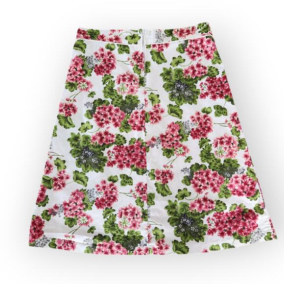 Y2K Speechless Pink Green Geranium Floral A-Line Skirt Stretch Cotton Size 6 - Picture 5 of 8